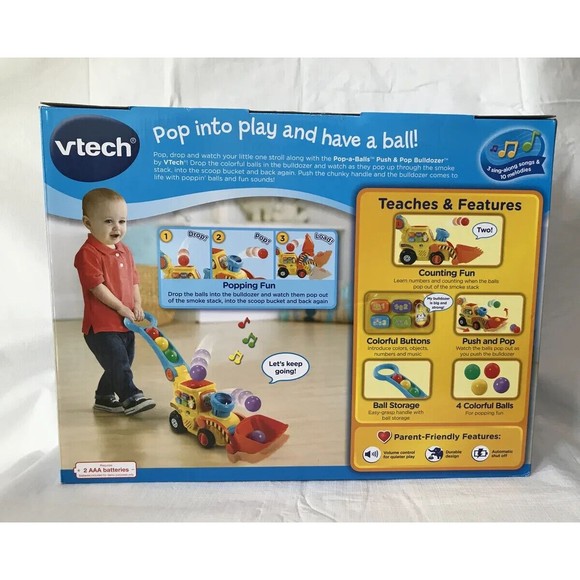VTech, Pop-a-Balls, Push and Pop Bulldozer, Toddler Learning Toy US - Picture 5 of 5